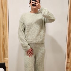 Nasty Gal cozy mint green lounge set size M